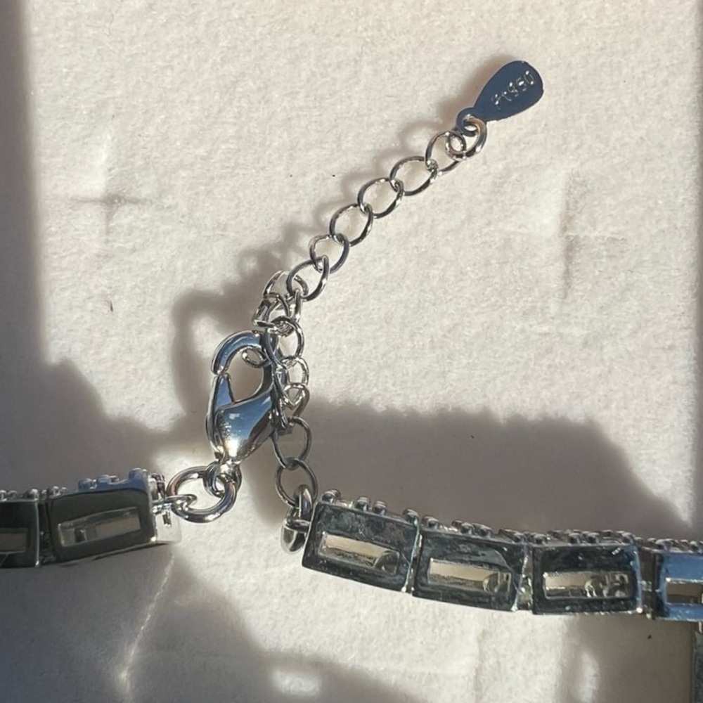 Swarovski Pink and Clear Crystal Bracelet in Silver Tone - Picture 8 of 12